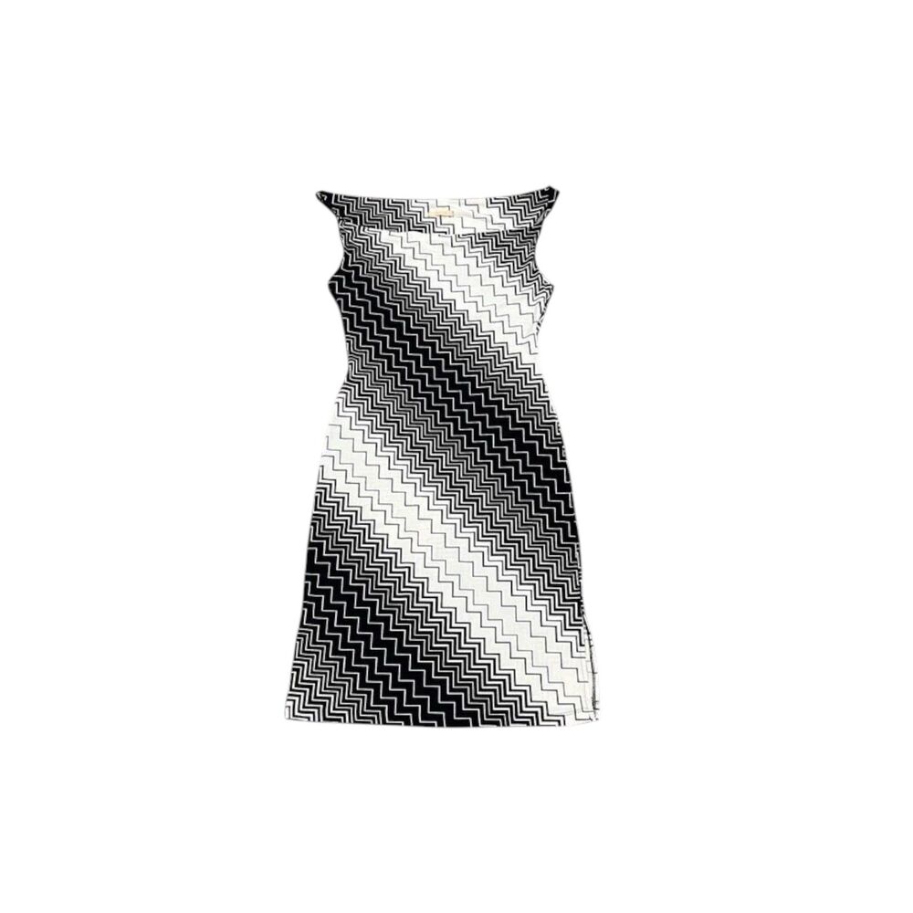1990s FOREVER 21 zig zag geometric print cowl neck dress size medium